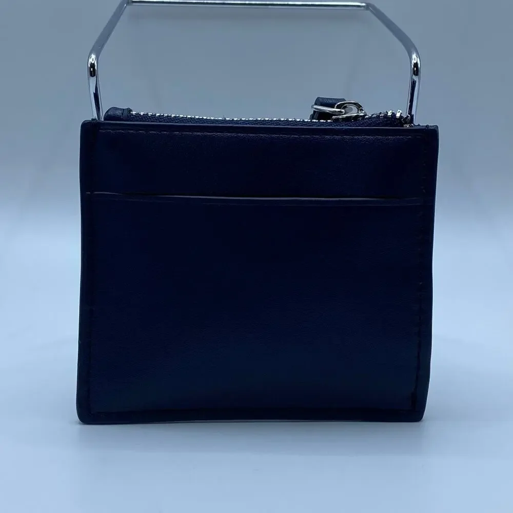 Tommy Hilfiger Leather Card Holder Wallet Navy Minimalist Y2K Americana Slim